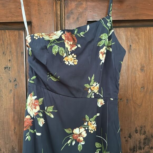 NWT Lulus Exceptional Attraction Navy Blue Floral One-Shoulder Maxi Dress Size S - Picture 5 of 10